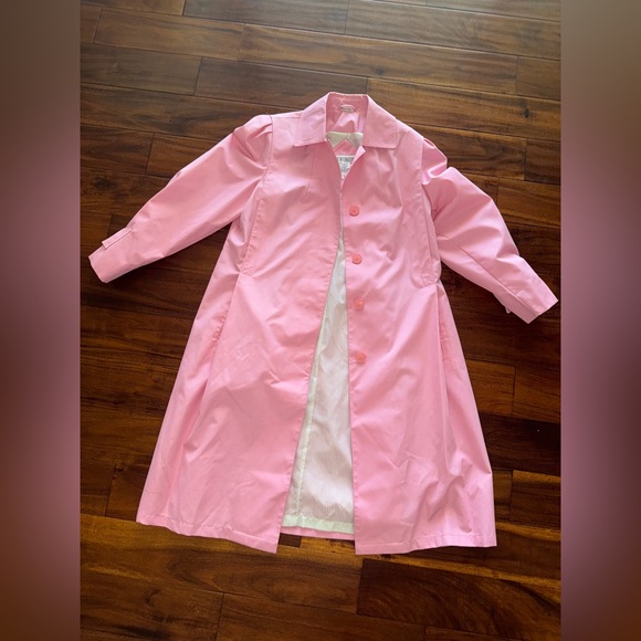 Chic Vintage lined Pink Trench Coat for Women - Picture 1 of 5